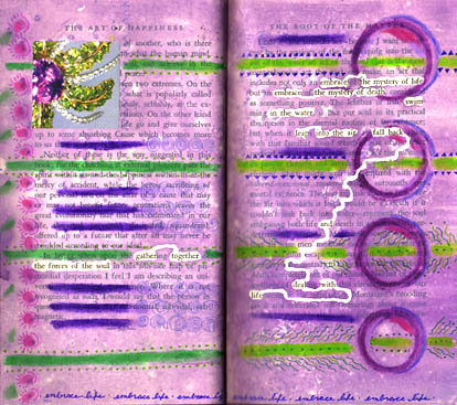 Altered Book Journal :: The Art of Happiness :: Page 8
